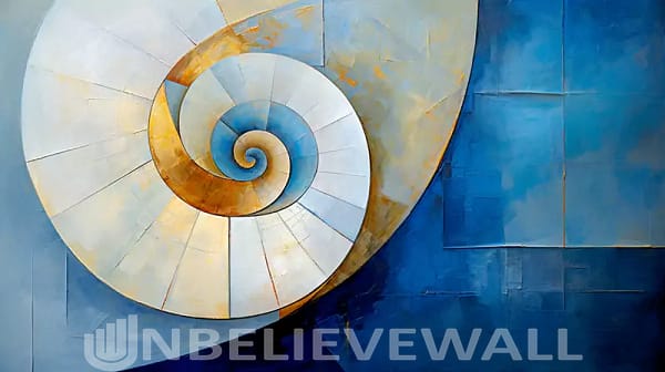 Mosaic spiral blue gold painting v3