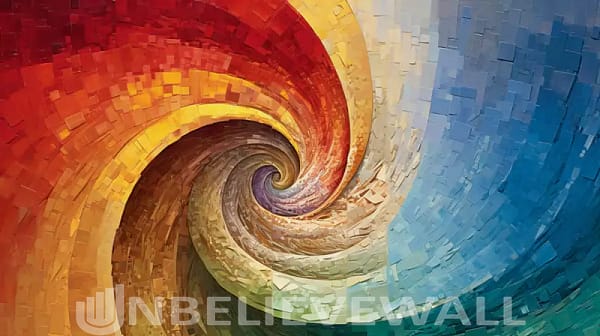 Mosaic spiral colorful painting v1