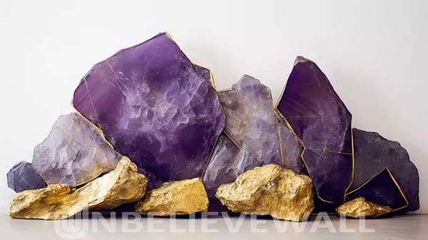 Luxury rocks purple gold stones v1