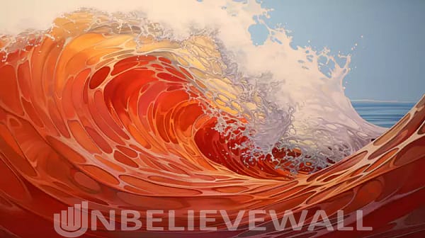 Big wave red gold photo