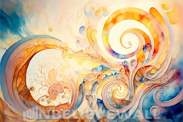 Watercolor painting colorful abstract v1